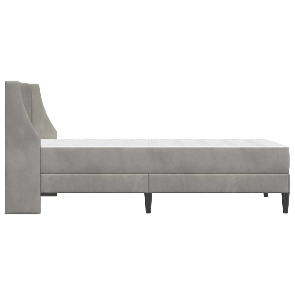 Struttura letto con materasso-Giroletto Grigio chiaro 80 x 200 cm Velluto 962962