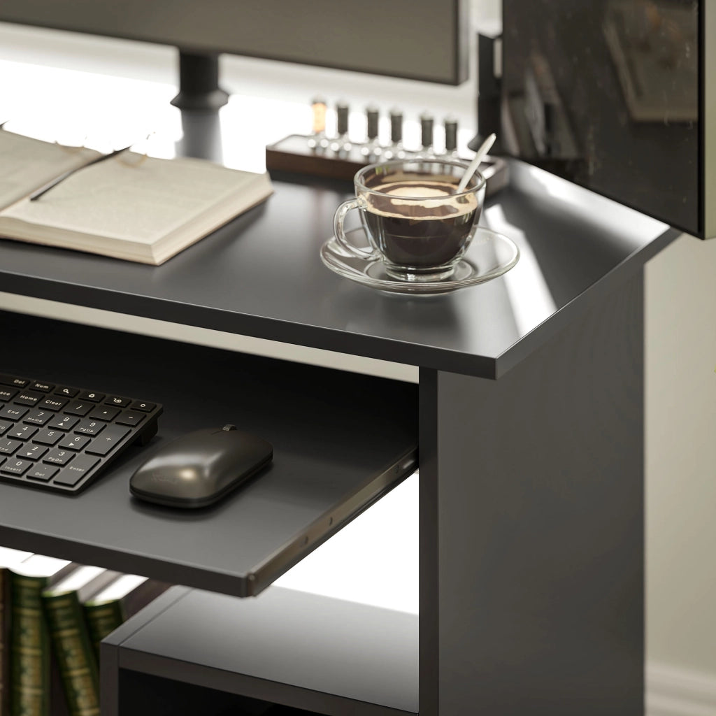 Scrivania Computer Tavolo ¨C Minimal ¨C Nero 80x45x75 cm