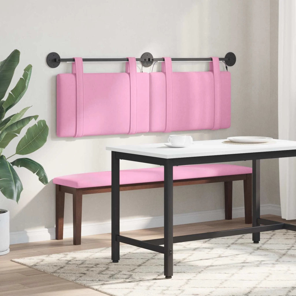 Testiera | Testata sospesa Con luce LED Rosa Tessuto