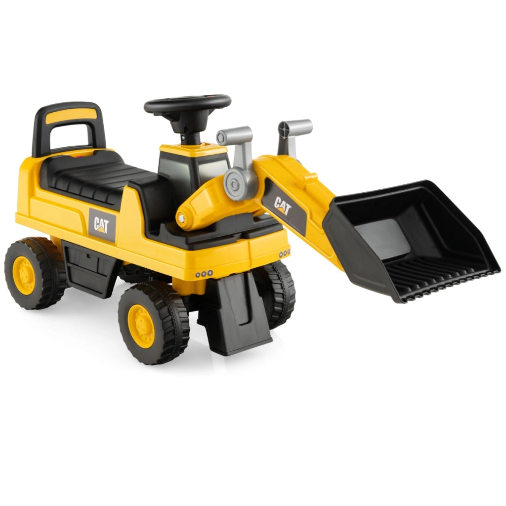 Escavatore per bambini con benna regolabile clacson pneumatici antiscivolo, Auto giocattolo da costruzione Giallo