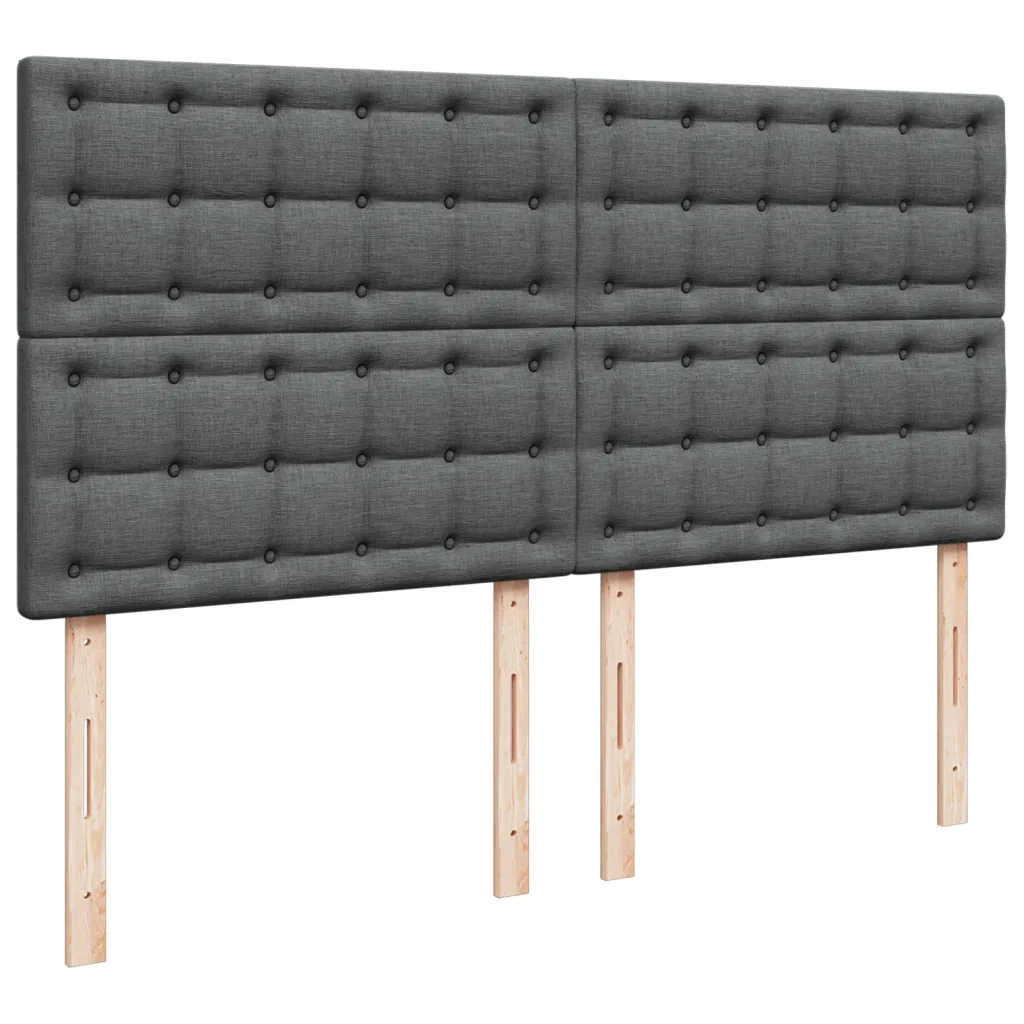 Giroletto a Molle con Materasso Grigio Scuro 180x200 cm Tessuto