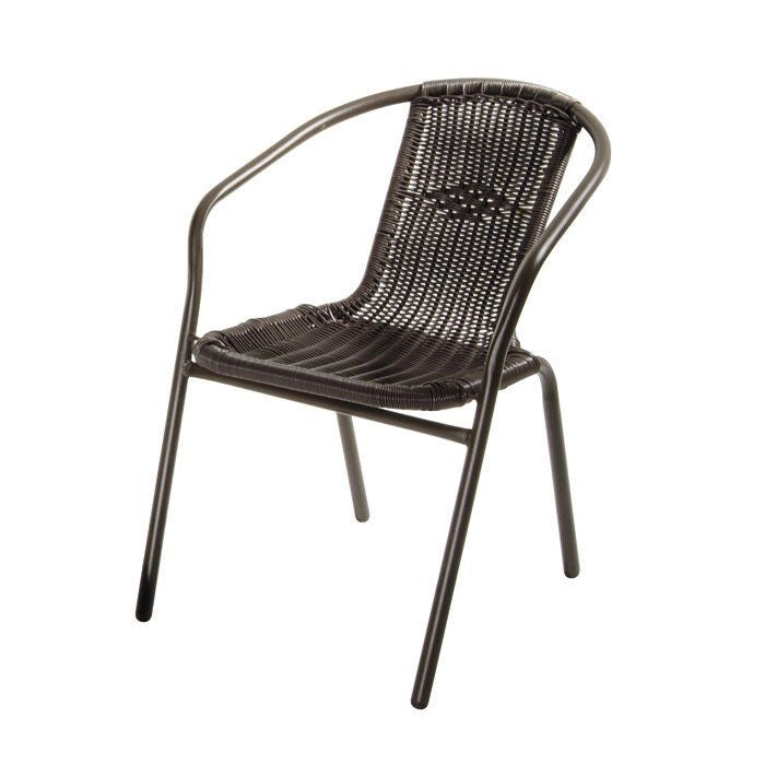 SEDIA DA GIARDINO CON BRACCIOLI IN METALLO E POLYRATTAN IOS VERDELOOK