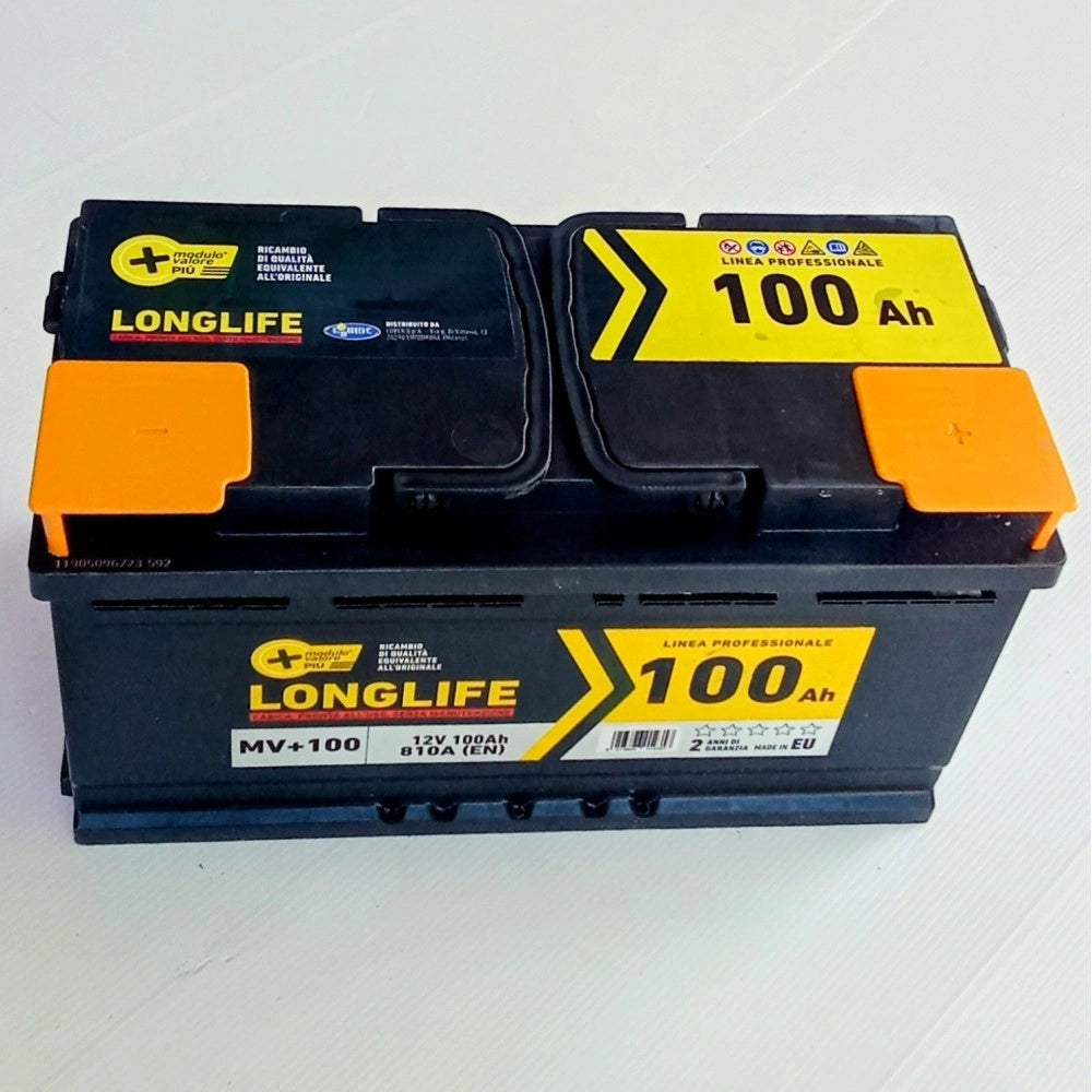 Longlife batteria da 100ah dx mv+, 12v, spunto 810a, l 353 x p 175 x h 190mm