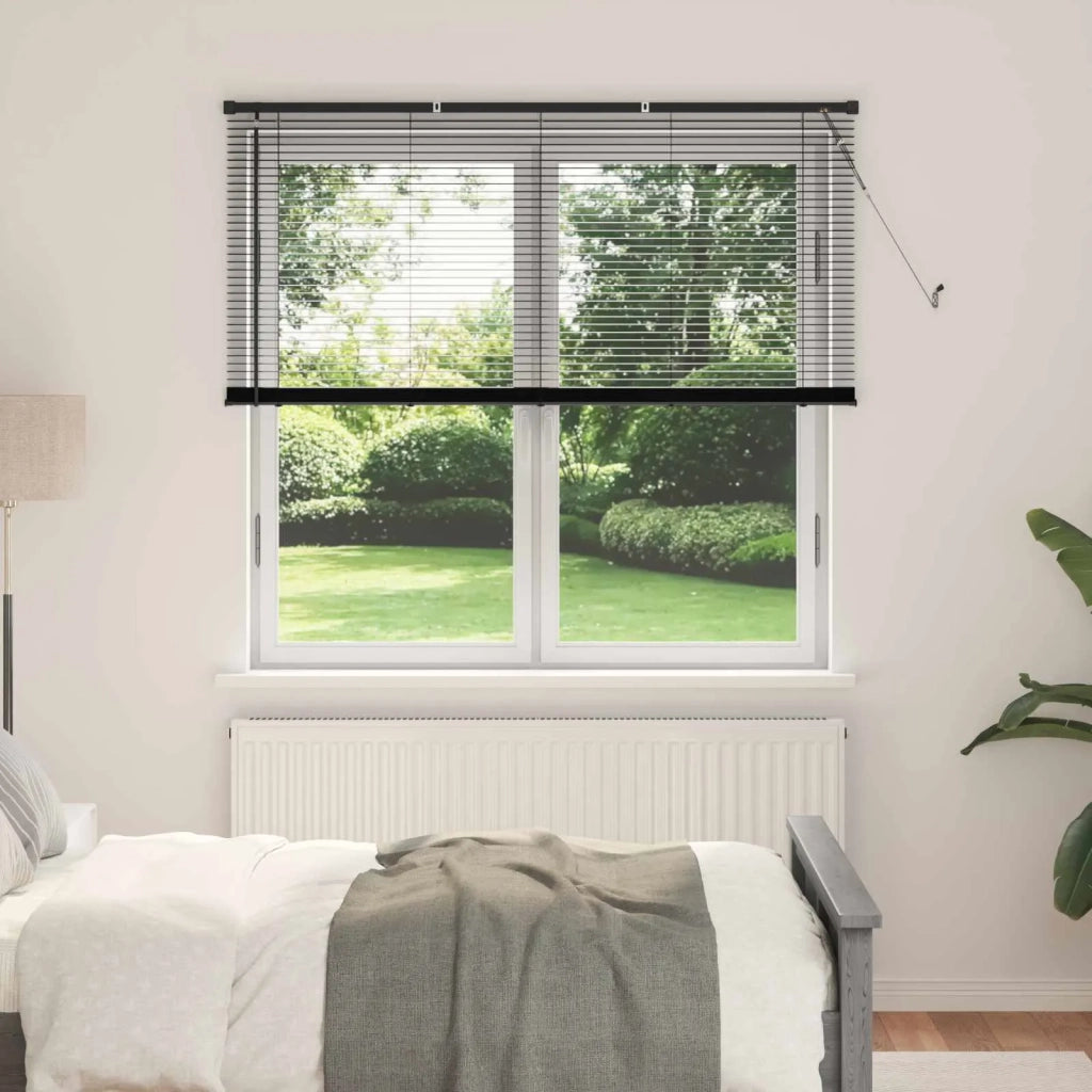 Tenda Veneziana | Tenda a lamelle Nero 150 x 160 cm 25 mm PVC