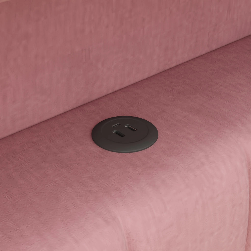 Letto estraibile 90x200 cm rosa in MDF con LED, USB e 3 cassetti