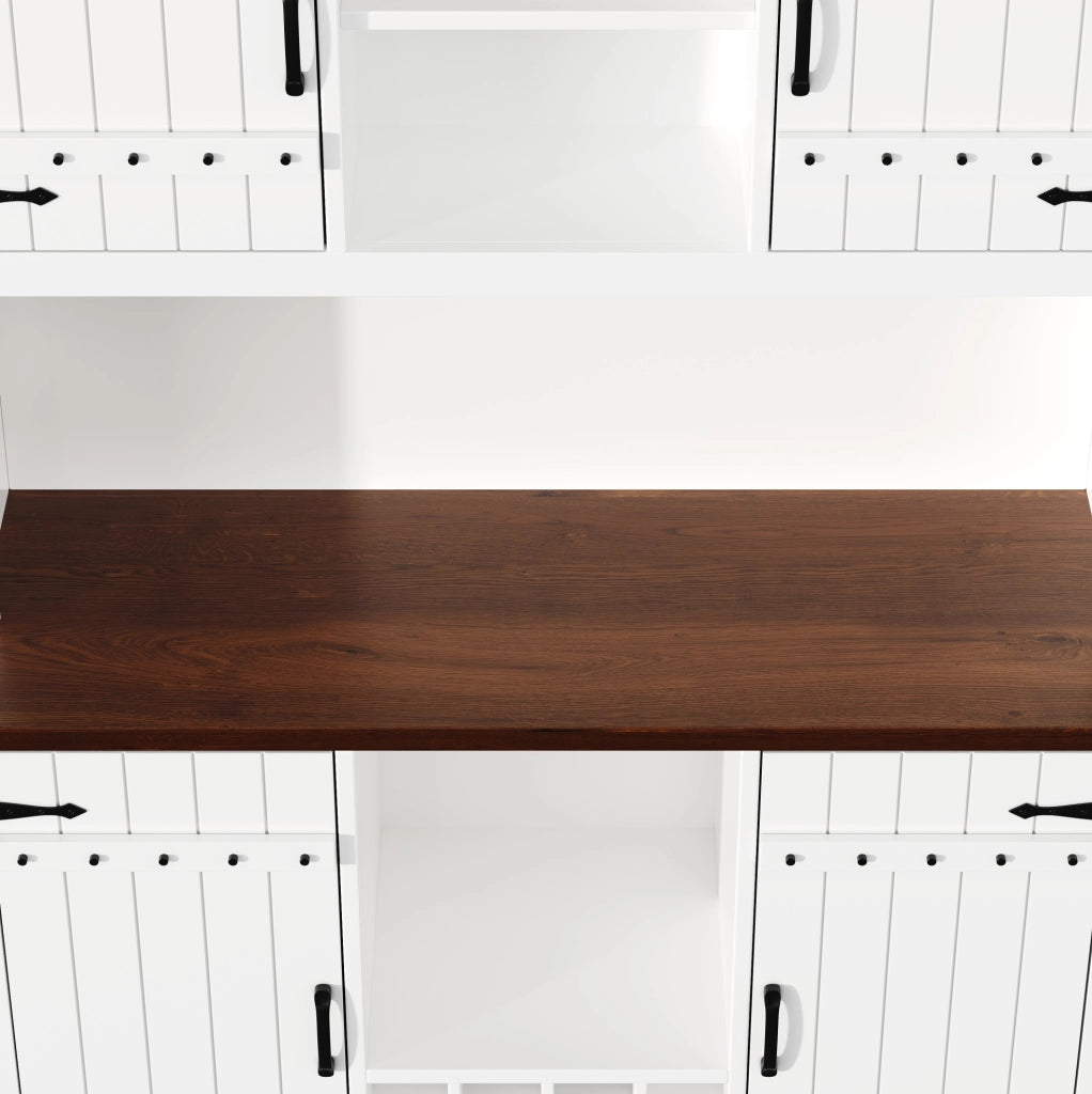 Hochschrank mit Scheunentor-Türen, RGB-LED-Beleuchtung, verstellbaren Böden und Weinflaschenständer, 120×40×180 cm, Weiß