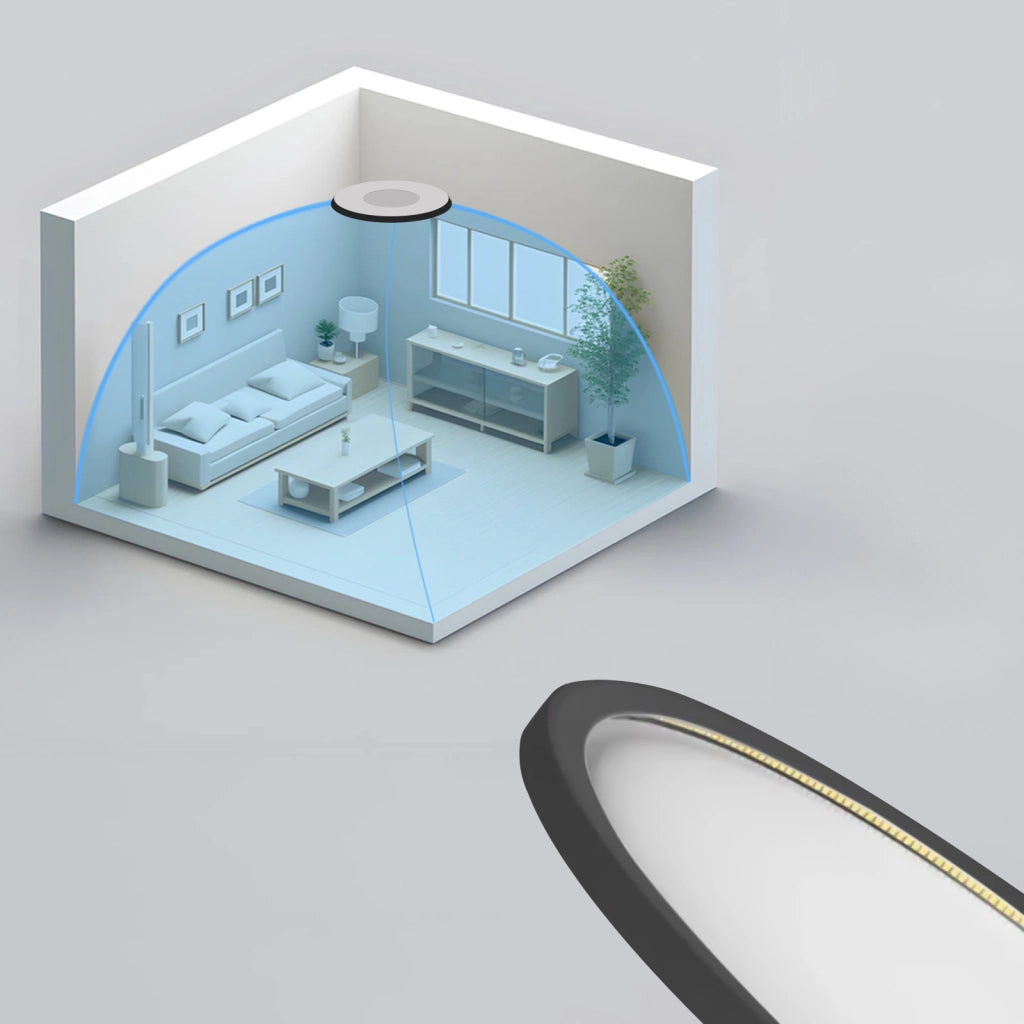 ZMH Lampada da soffitto plafoniera LED minimalista nera 15W design per cucina