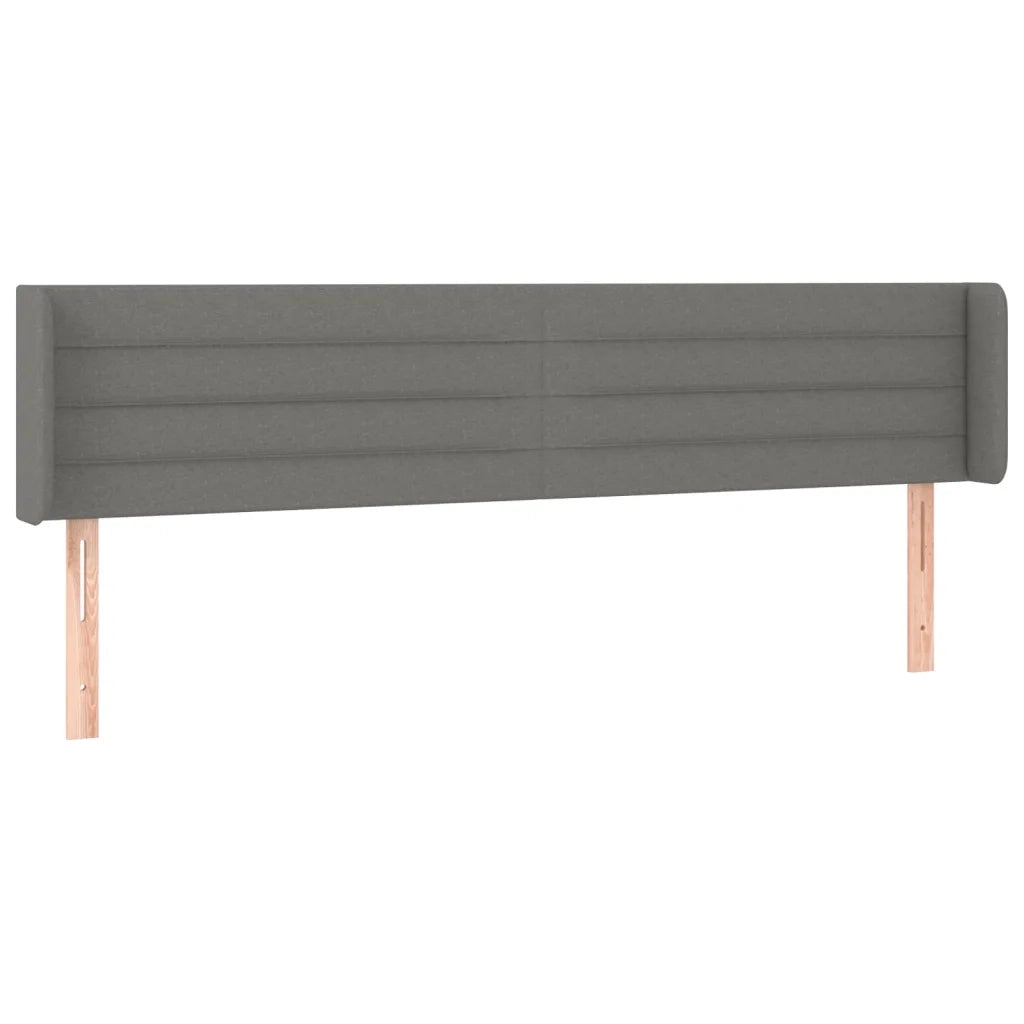 Testiera ad Orecchio Grigio Scuro 163x16x78/88 cm in Tessuto 3118915