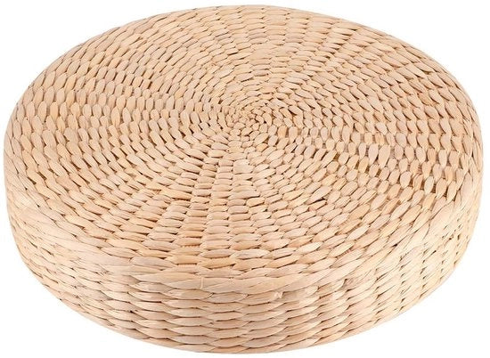 Cuscino per sedere in tatami, manufatto a mano, rotondo, adatto per yoga e comodo