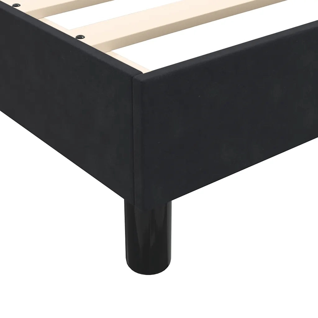 Letto a Molle senza Materasso Nero 160x220 cm in Velluto 3315881