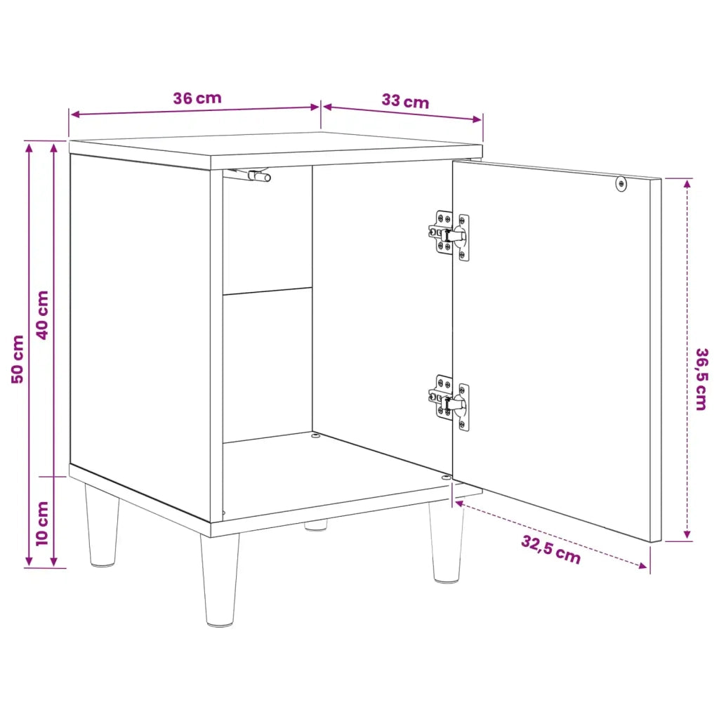 Armadio da Notte ELBURG 2 pz Rovere Sonoma 36 x 33 x 50 cm 8007198