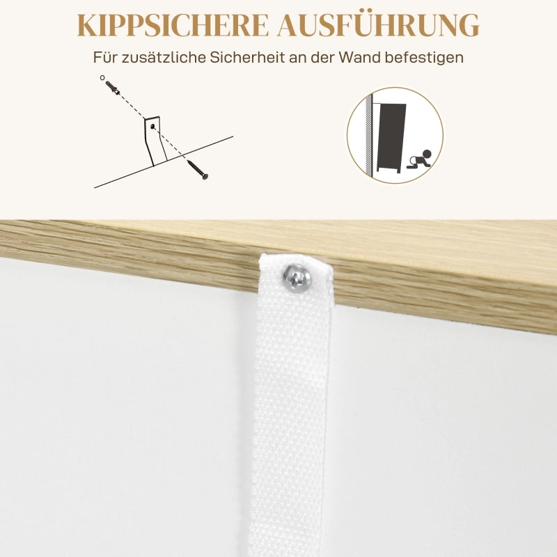 Credenza con 2 ante; 1 cassetto e 3 ripiani regolabili per cucina e sala da pranzo; 105×30×81.5 cm; bianco