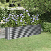 Letto da Giardino in Acciaio Zincato 260x40x68 cm Antracite 318906
