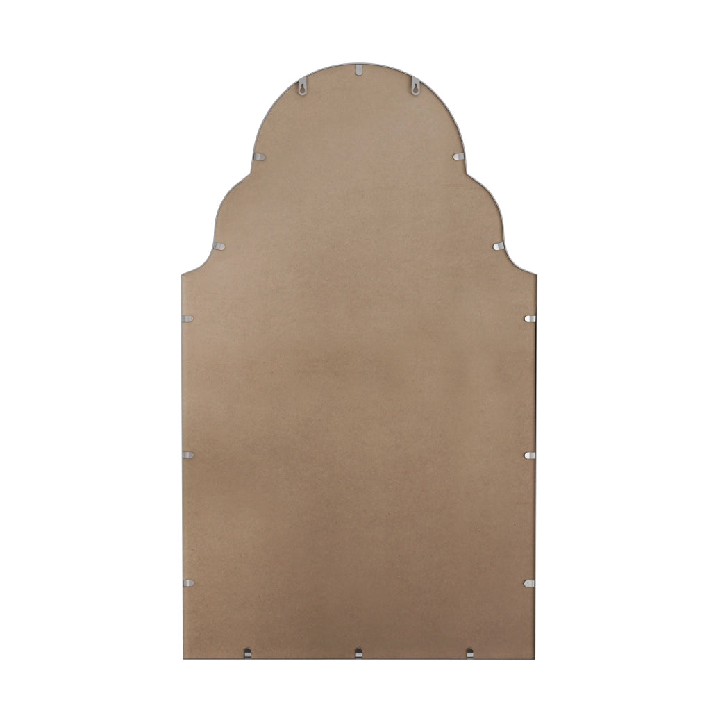 Specchio rettangolare da parete con cornice in metallo argento 61 × 101 cm per bagno; camera e ingresso