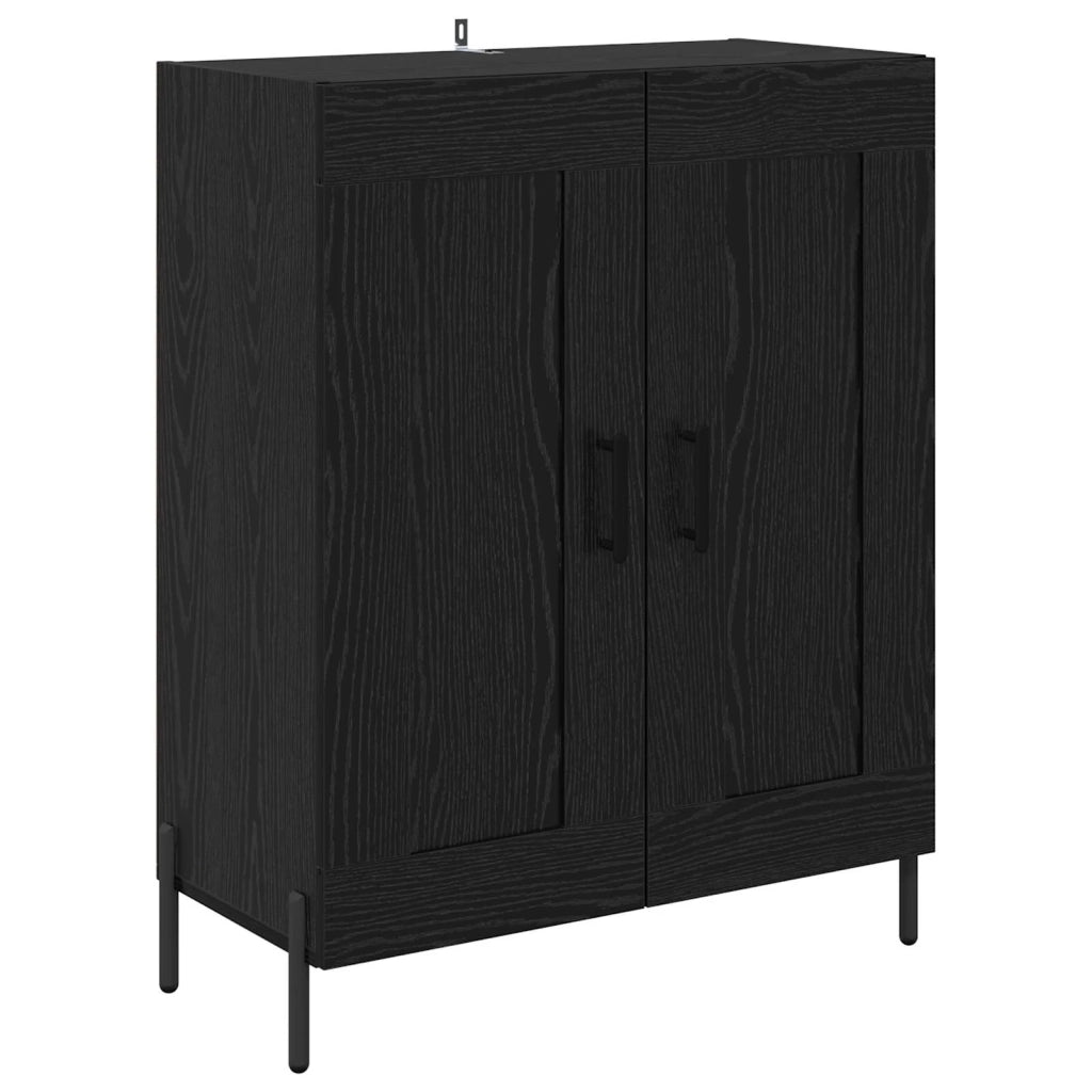 Credenza-Buffet-Armadio da cucina Rovere Nero 69,5 x 34 x 180 cm Legno multistrato 392675