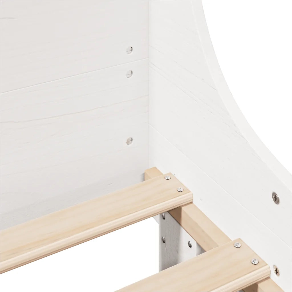 Letto senza Materasso-Struttura Letto Bianco 160x200 cm Legno Massello di Pino 927444