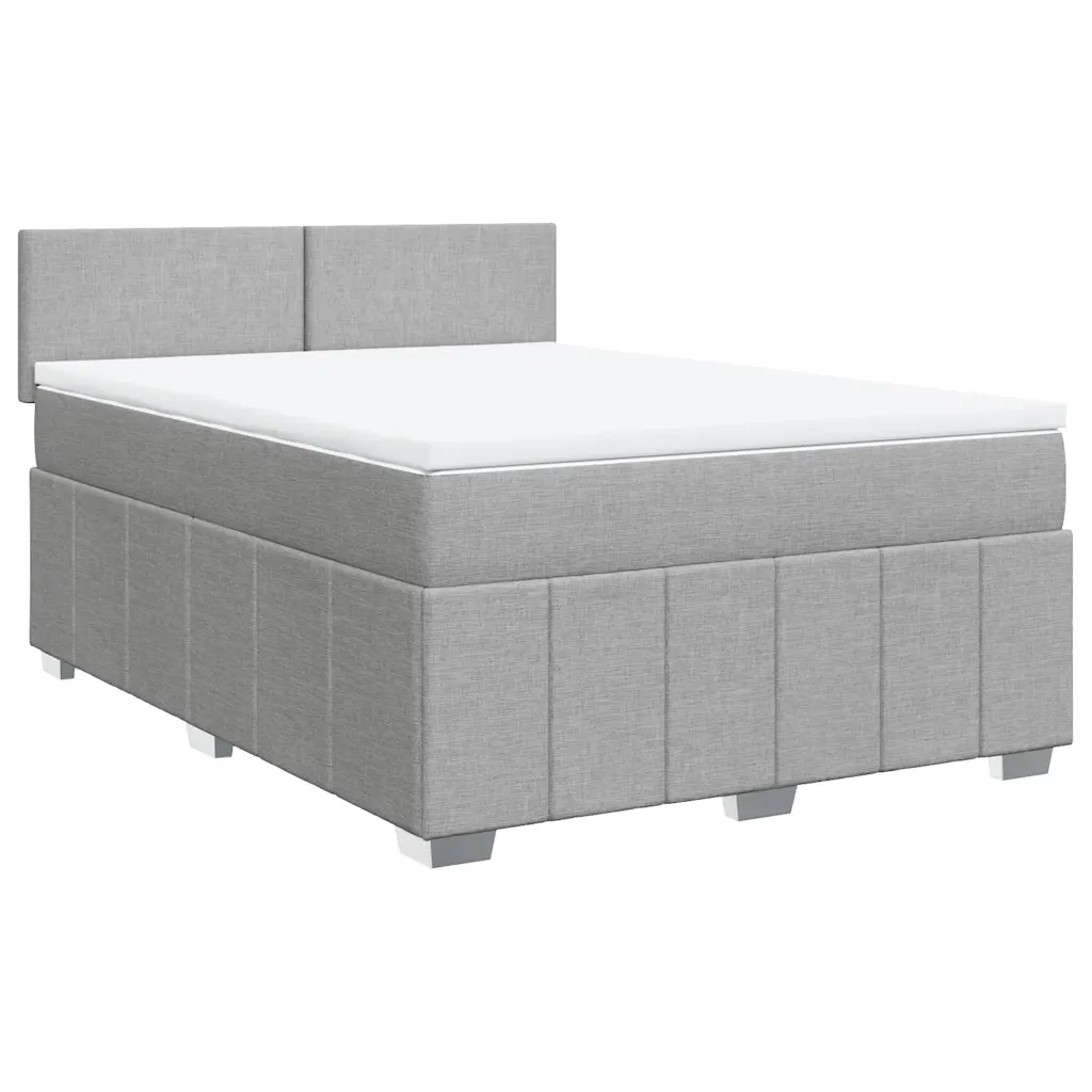 Giroletto a Molle con Materasso Grigio Chiaro 160x200cm Tessuto