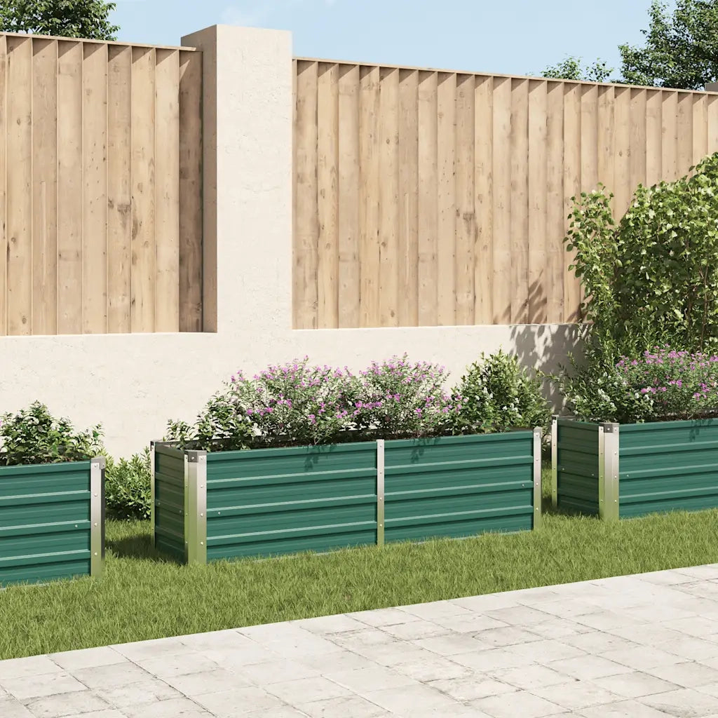 Letto Rialzato Giardino in Acciaio Zincato 160x40x45 cm Verde 44851