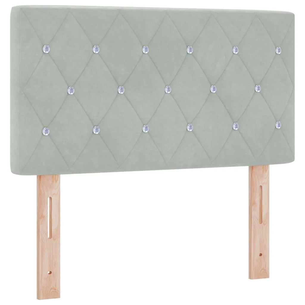 Testiera LED con testiera-Testata con LED-Testiera Decorativa Grigio chiaro 80 cm Poliestere 196982
