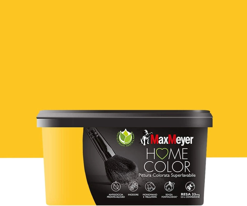 Idropittura Colorata Superlavabile per Interni HomeColor, Colore Soleado, 2.5L