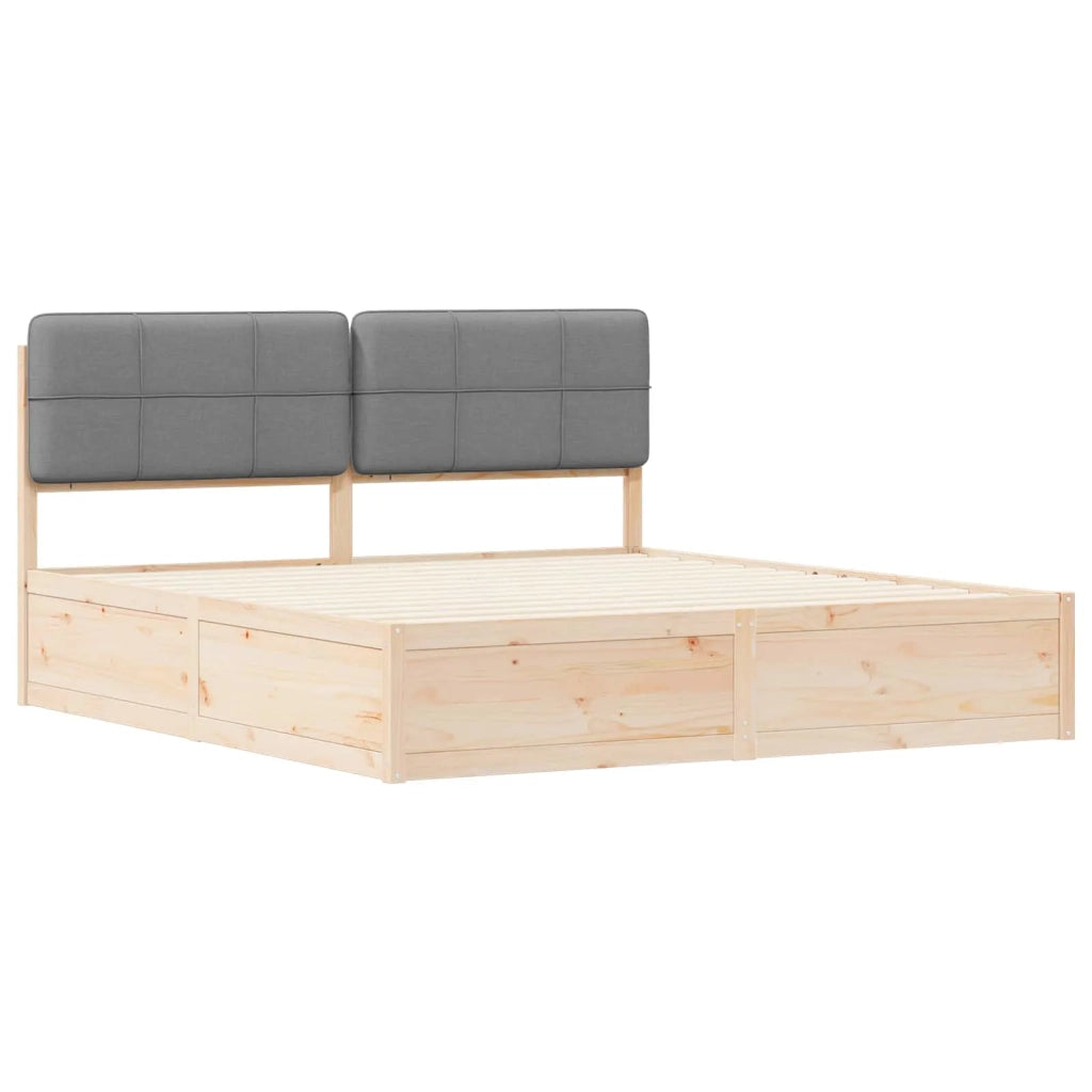 Letto con Testiera Rivestita Grigio chiaro 180 x 200 cm