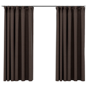 Tende Oscuranti | Tende Blackout con Ganci Effetto Lino 2 pz Talpa 140x175 cm