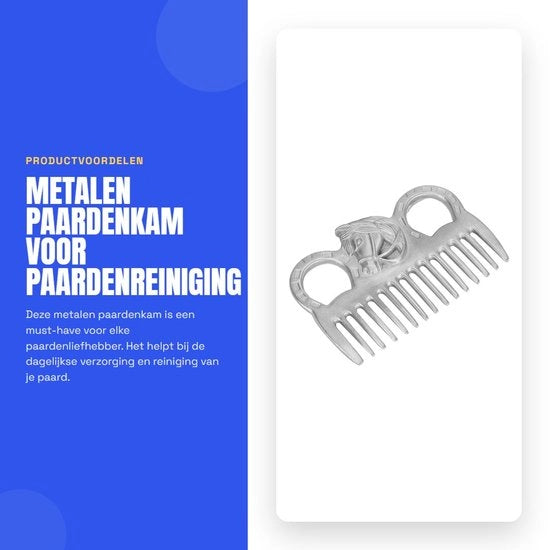 Strumento per la cura del pelo dei cavalli - Metallico - Veikam - Pulizia dei cavalli - Tecnologia di lisciatura - Duraturo - Leggero