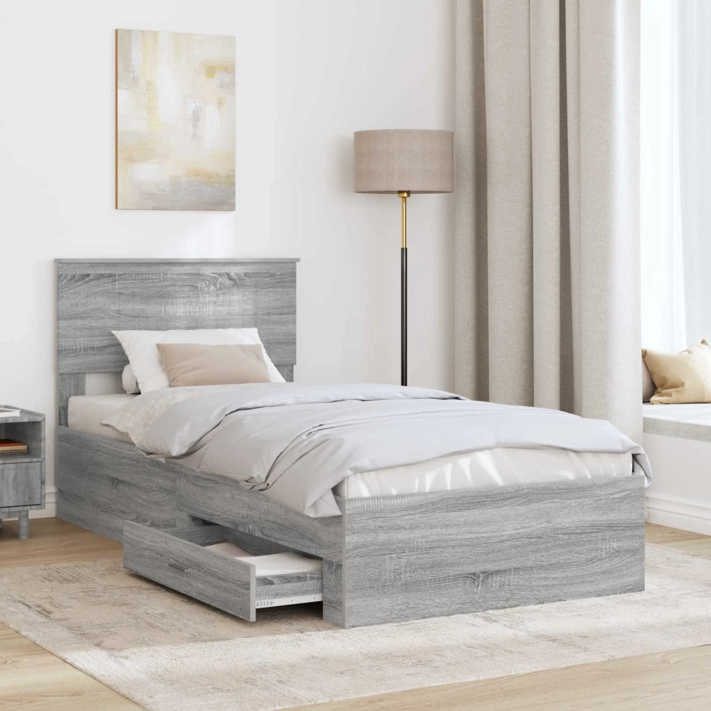 Struttura del letto Grigio Sonoma 90 x 200 cm Legno multistrato 3410945