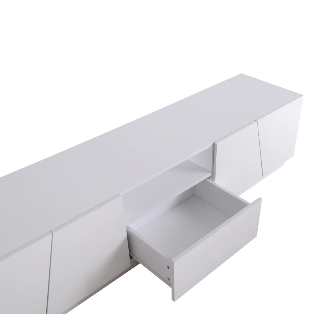 Mobile TV moderno 170 cm bianco con ante segmentate