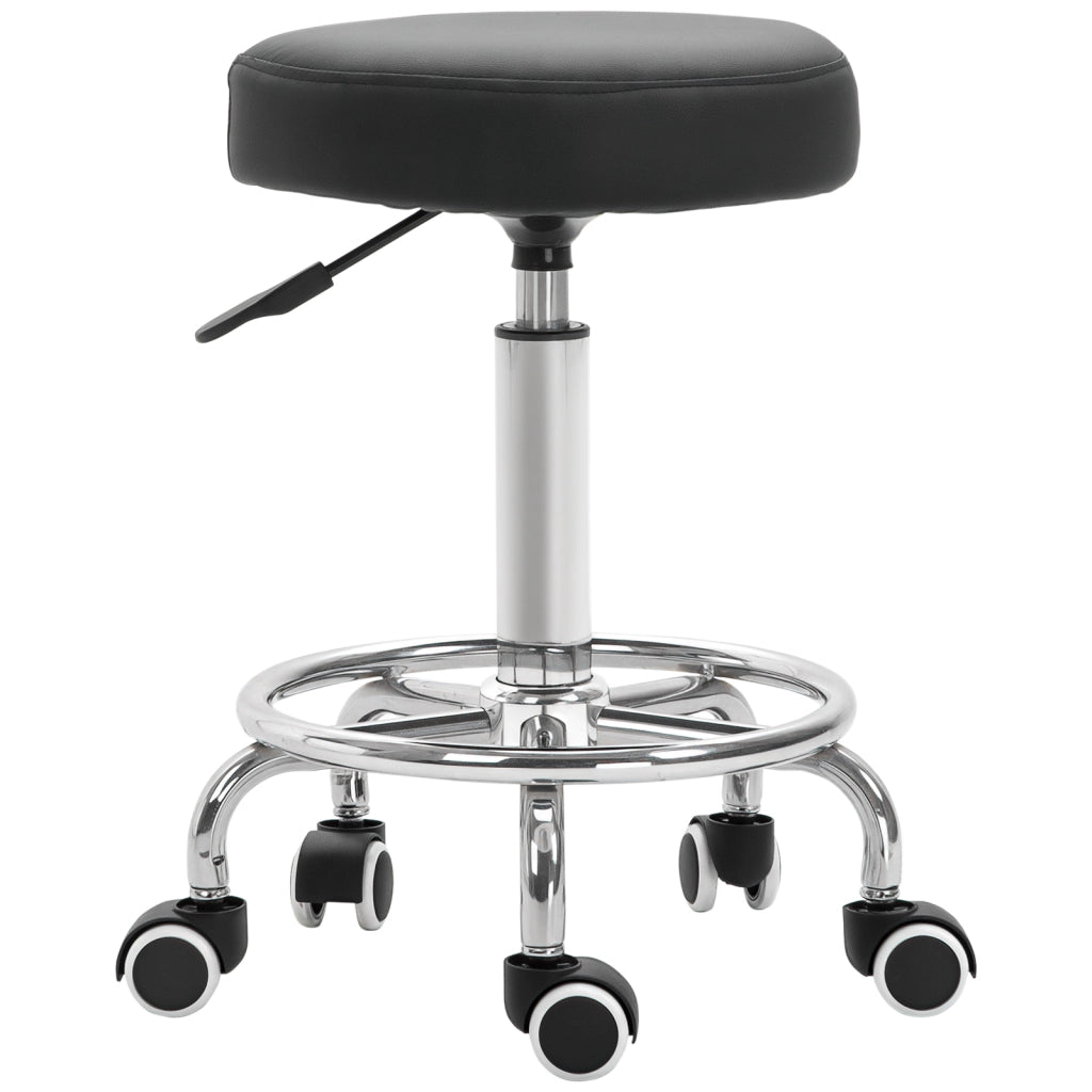 Sgabello con Rotelle Regolabile in Altezza ¨C Minimal ¨C Nero 50-64 cm