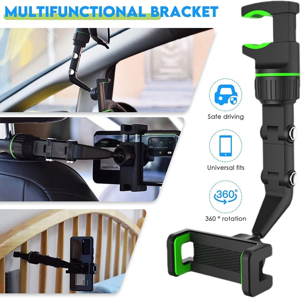 Supporto per telefono da auto, 3-in-1, in silicone, rotazione a 360°, universale
