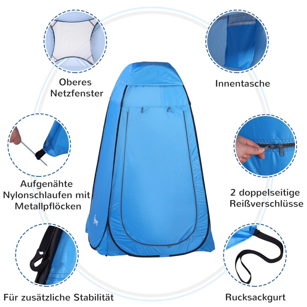Tenda Doccia Pop-up Portatile da Campeggio Cabina Spogliatoio e WC per Spiaggia e Outdoor con Finestra e Borsa
