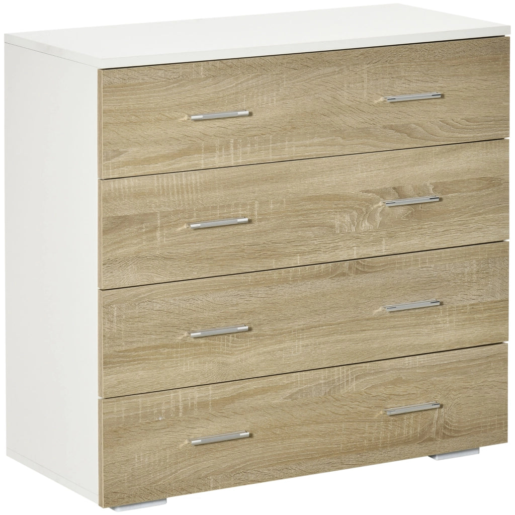 Cassettiera 4 Cassetti Moderna ¨C Zephmum ¨C Bianco Legno 76x35x72 cm