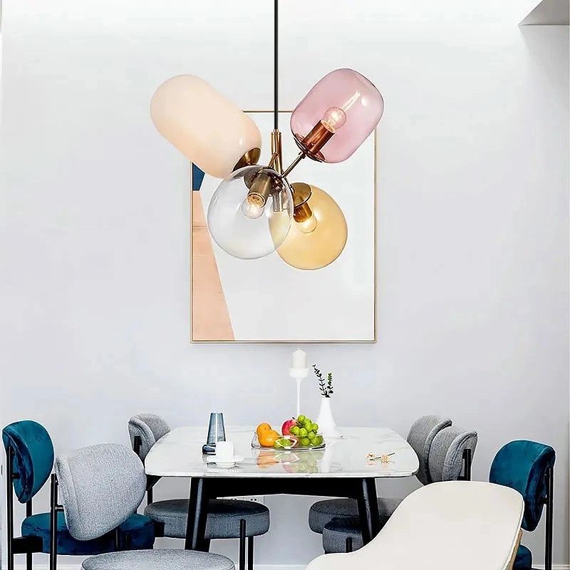 Lampada Da Soffitto Pensile Di Vetro Multicolor APP436-4C