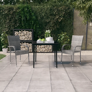 Set da Pranzo da Giardino 3 pz Grigio e Nero 3099407