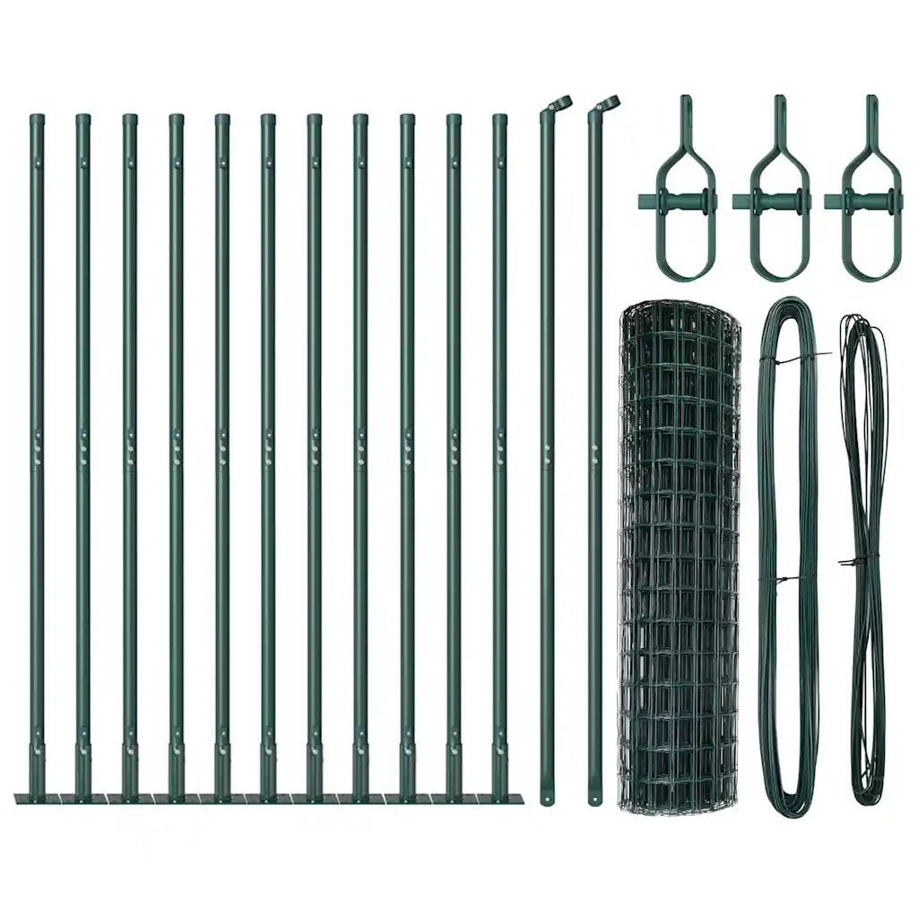 Recinzione con Posto Verde 0,8 x 25 m Acciaio e PVC