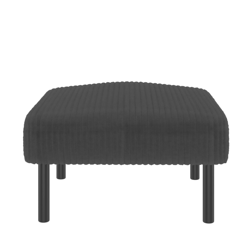 Pouf in velluto a coste con struttura metallica – morbido rivestimento in velluto per comfort ottimale – versatile come poggiapiedi, seduta o tavolino