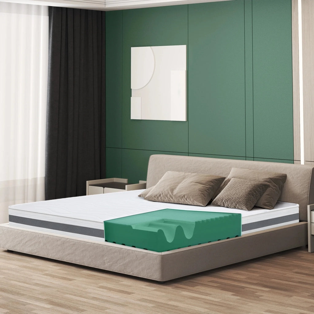 Materasso Singolo 95x180 cm in Memory Antibatterico | Altezza 16 cm | Rivestimento 3D Air in Fibra Ipoallergenica | Materasso Ortopedico a 7 Zone Differenziate Termosensibili