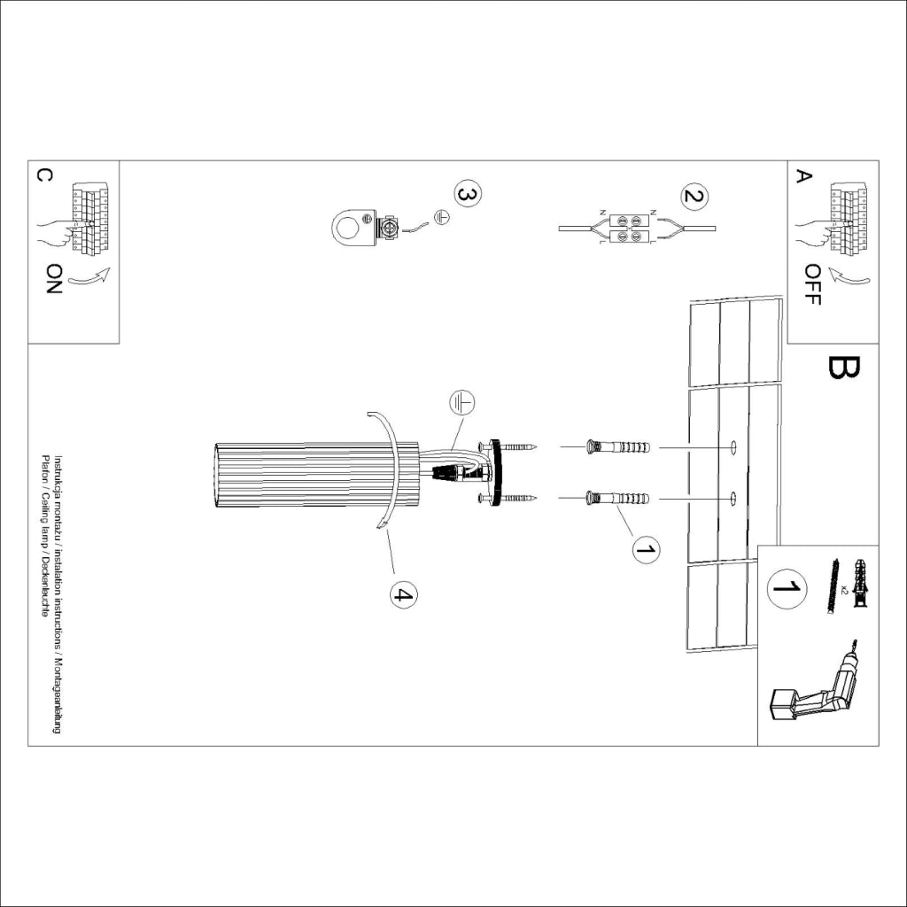 Lampada da soffitto KARBON 20 nero