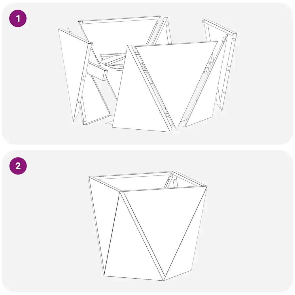 Fioriera 2 pcs Bianco 50 x 50 x 50 cm Acciaio 883839