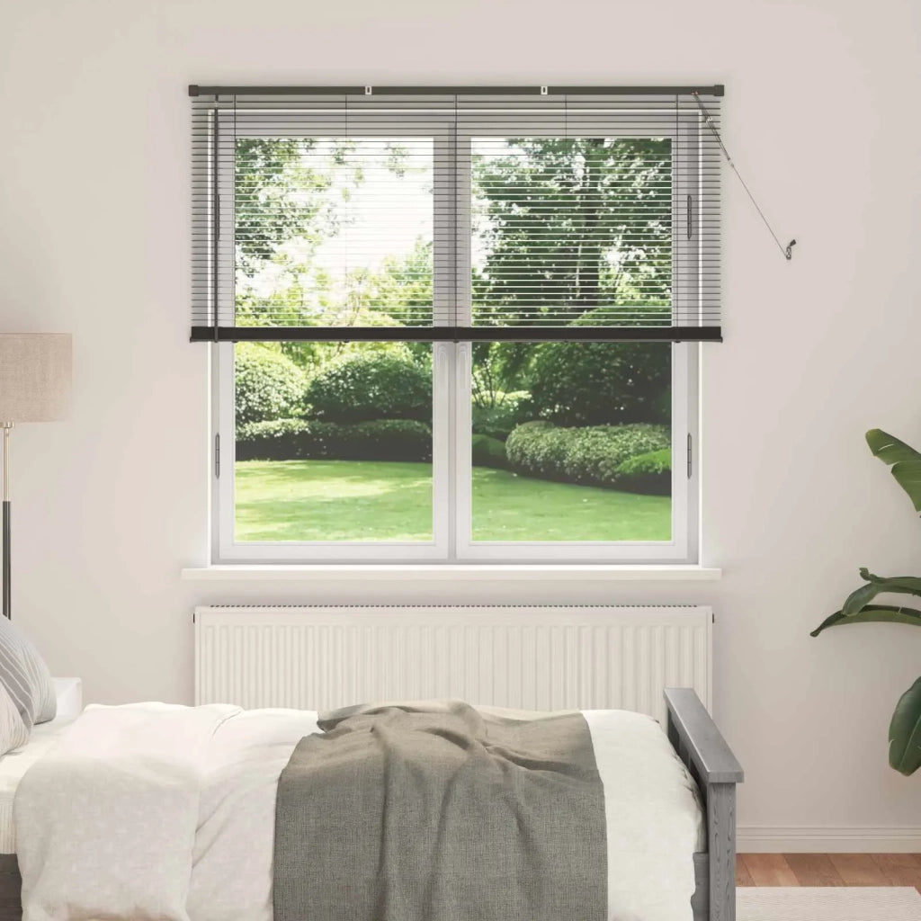 Tenda Veneziana | Tenda a lamelle Grigio Argento 150 x 130 cm 25 mm PVC