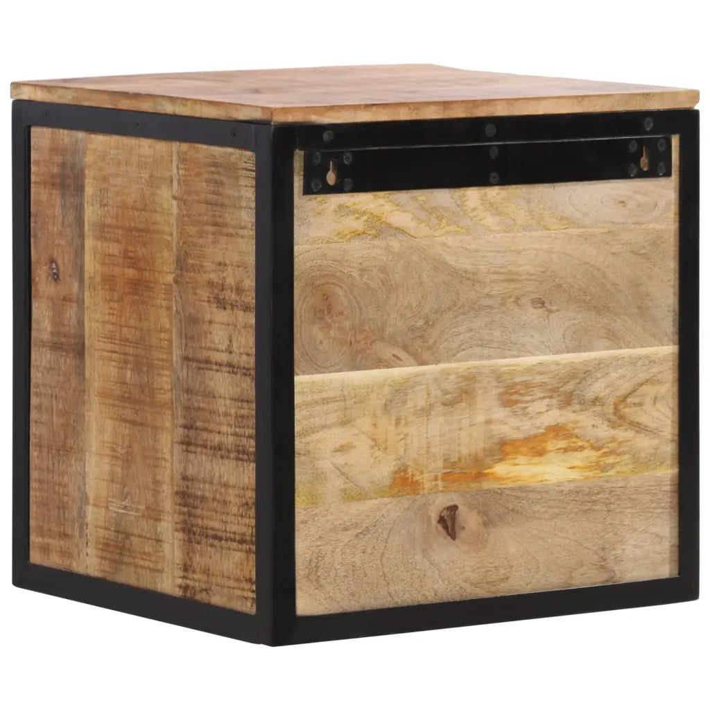 Comodino | Armadio da Notte | Mobiletto da notte 40x35x40 cm in Legno Massello di Mango