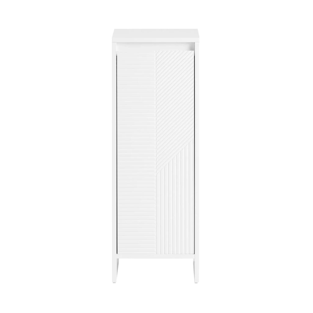 Portabiancheria Bianco per Bagno, Mobiletto Salvaspazio con Cesto per Biancheria, 30x30x87cm BZR154-W