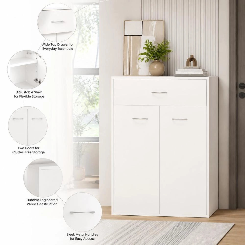Shoe Cabinet White 60x35x84 Cm Wood-based Material