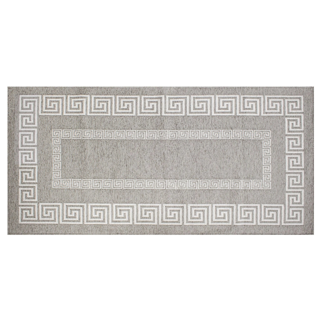 Tappeto Arredo Moderno Morbido in Ciniglia Ingresso Antiscivolo Prodotto Italiano  Soggiorno Camera Salotto Disegni Piazzati Cotone Varie Misure Grande Atena/Titaniogrigio - 65x220 cm