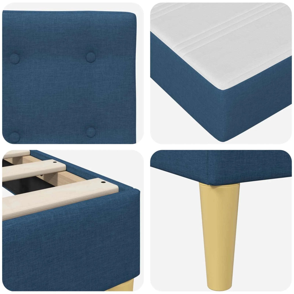 Struttura letto con materasso Blu 140 x 200 cm Tessuto 3415117