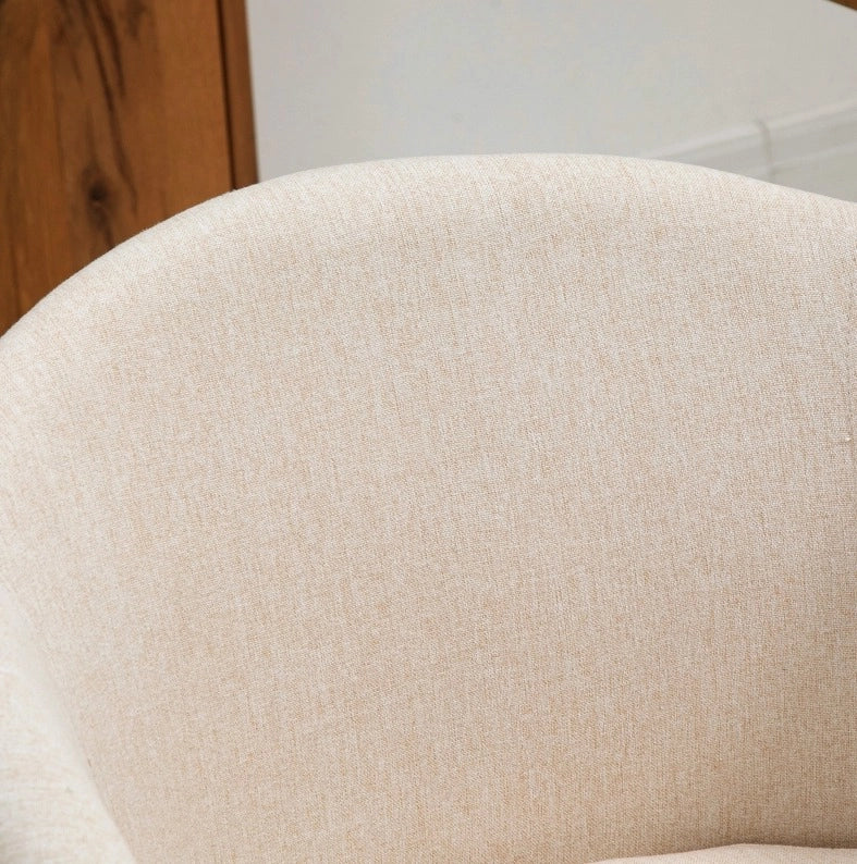 Set di 2 sedie imbottite beige con gambe in legno