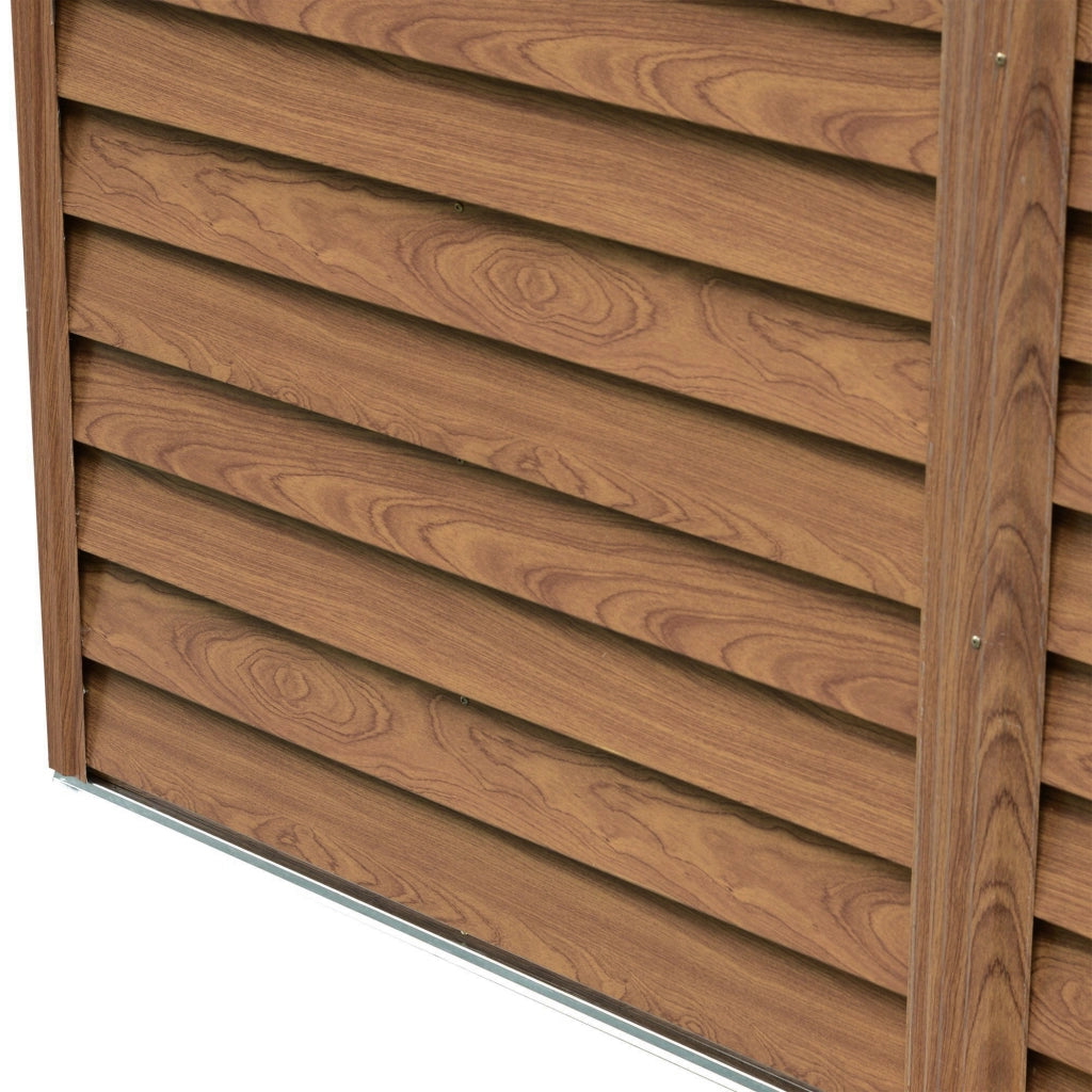 Easycomfort Casetta da Giardino in Lamira Porta Attrezzi con Porte Scorrevoli, Effetto Legno, 152x235.7x208.7cm