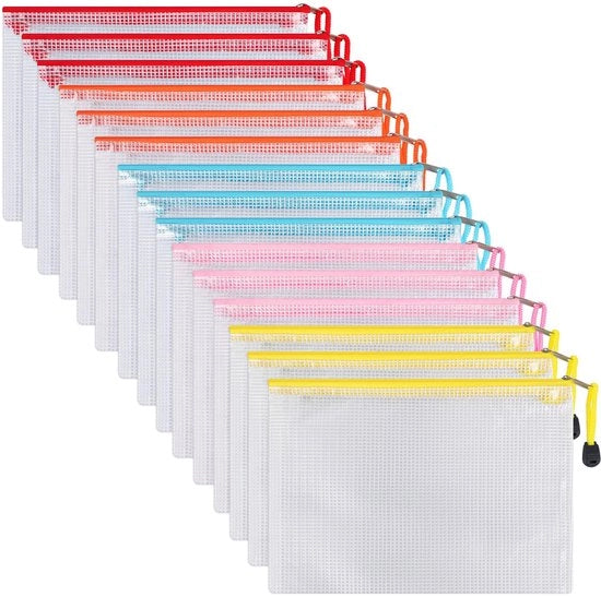 Documenti e accessori per ufficio, set di sacchetti per documenti, documenti, cosmetici e accessori da viaggio (multicolor, A5 15 pezzi)