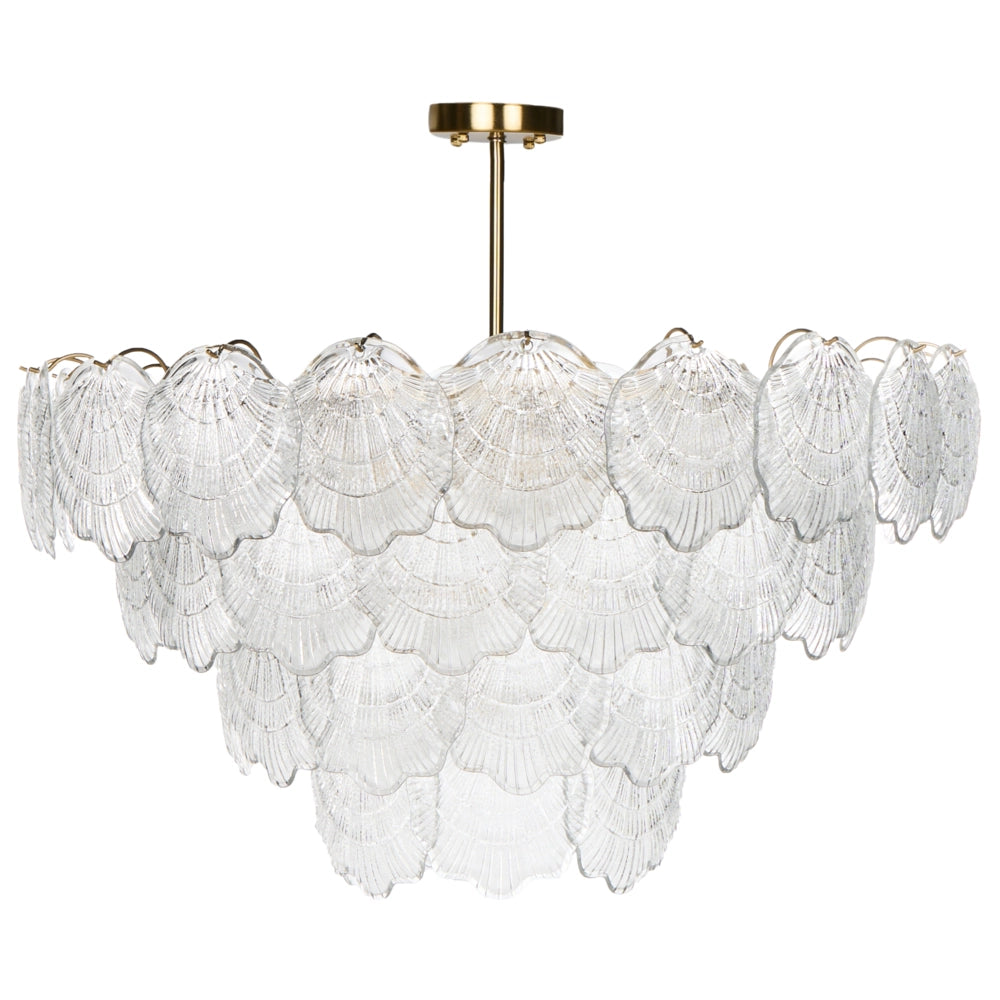 Lampadario in ottone, metallo e vetro ⌀ 80 cm Lampada a sospensione stile glamour